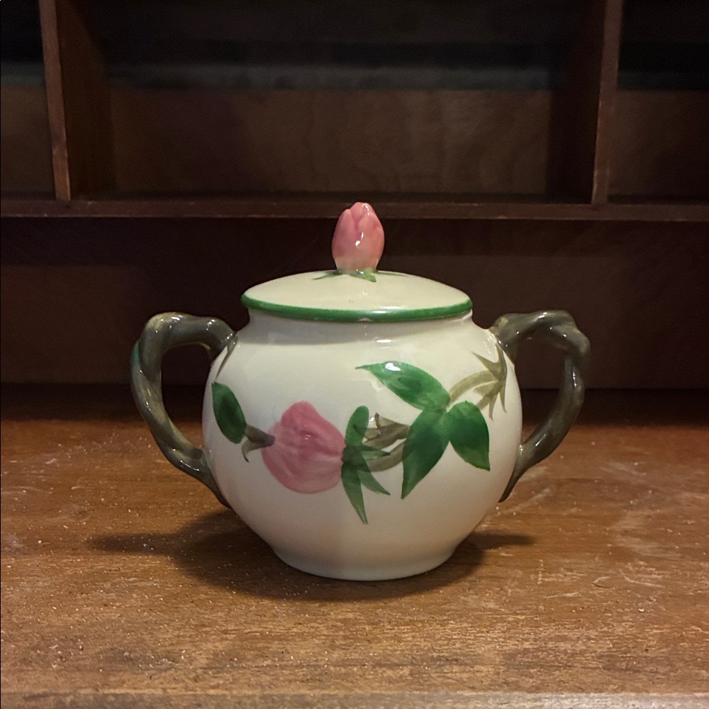 Franciscan Cream Sugar Bowl with Pink and Green Floral Design